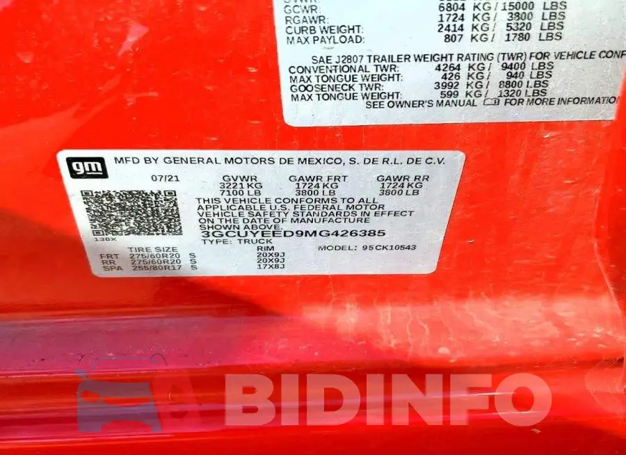 3GCUYEED9MG426385 Photo# 12