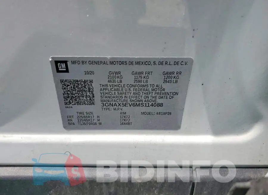 3GNAX5EV6MS114088 Photo# 13