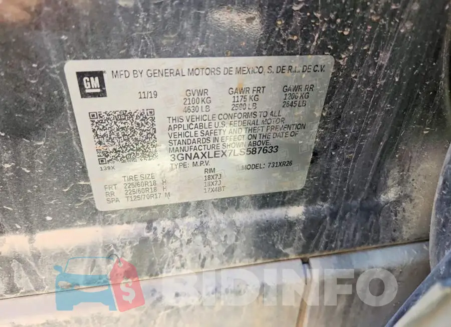 3GNAXLEX7LS587633 Photo# 13