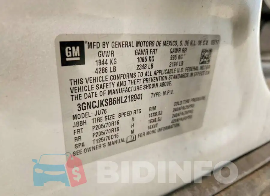 3GNCJKSB6HL218941 Photo# 13