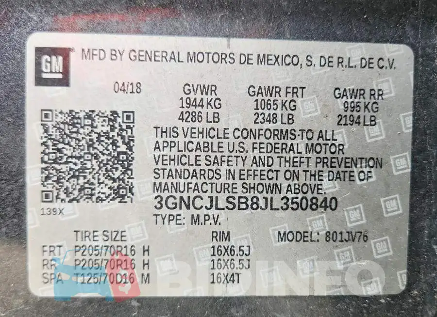 3GNCJLSB8JL350840 Photo# 13