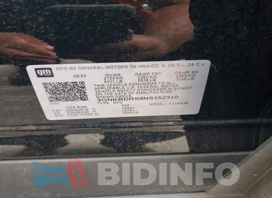 3GNKBDRS8NS152310 Photo# 13
