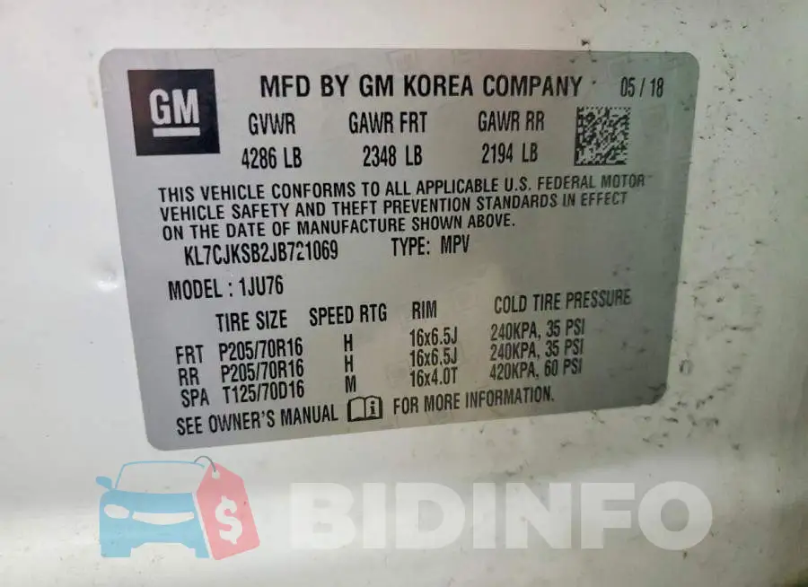 KL7CJKSB2JB721069 Photo# 12