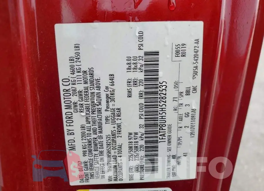 1FATP8UH5H5282535 Photo# 13