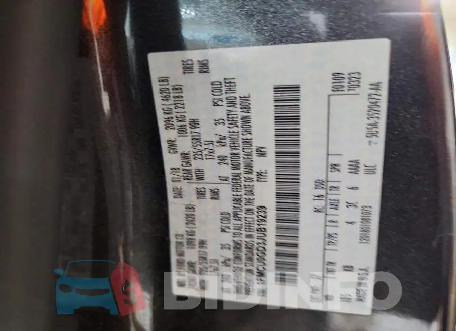 1FMCU0GD3JUB19239 Photo# 12