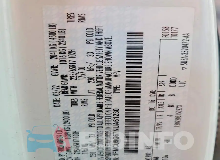 1FMCU9G67NUA61230 Photo# 13