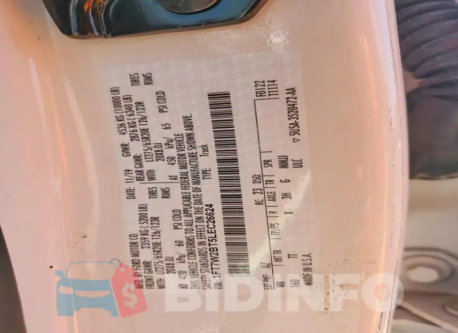 1FT7W2BT5LEC26624 Photo# 13