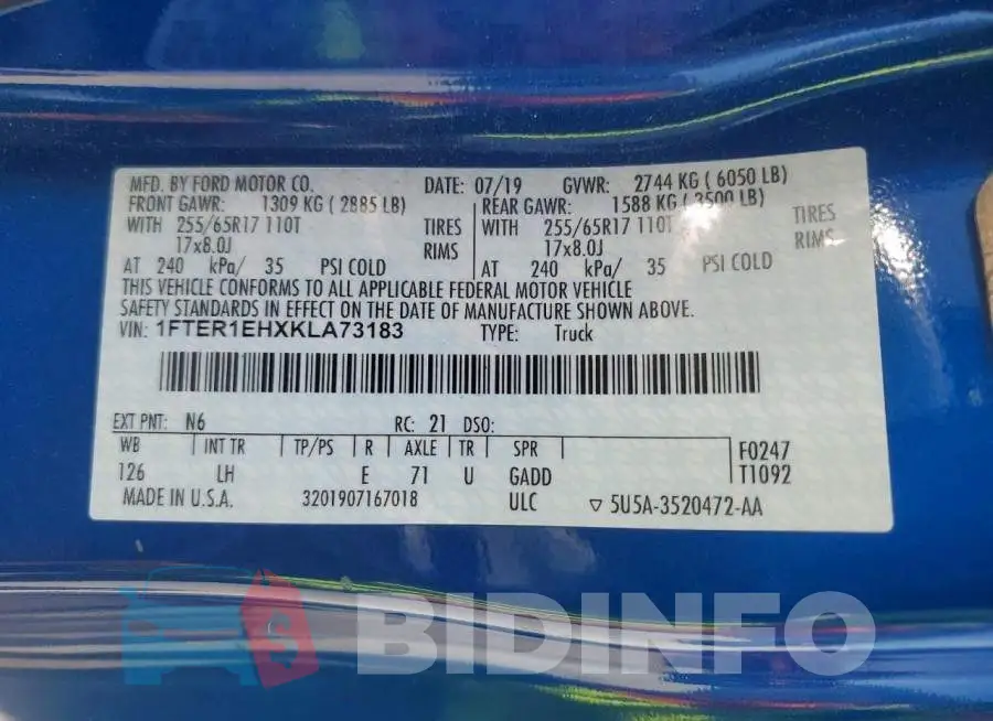 1FTER1EHXKLA73183 Photo# 12
