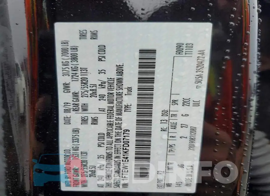 1FTEW1E41KFD07179 Photo# 12