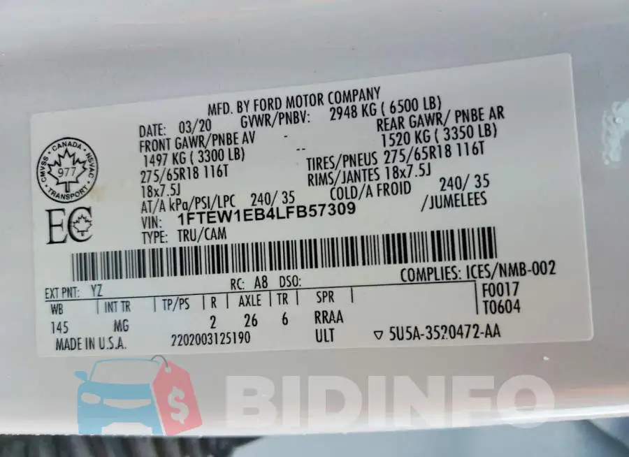 1FTEW1EB4LFB57309 Photo# 12