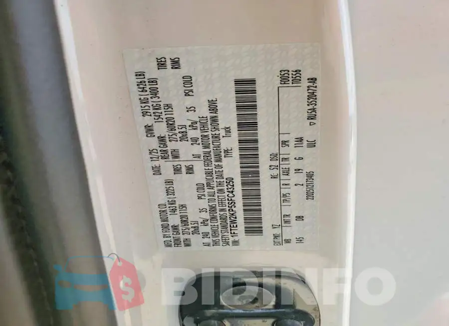 1FTEW2KP5SFC43250 Photo# 12