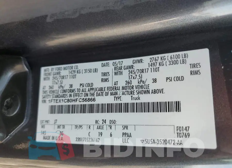 1FTEX1C80HFC56866 Photo# 12