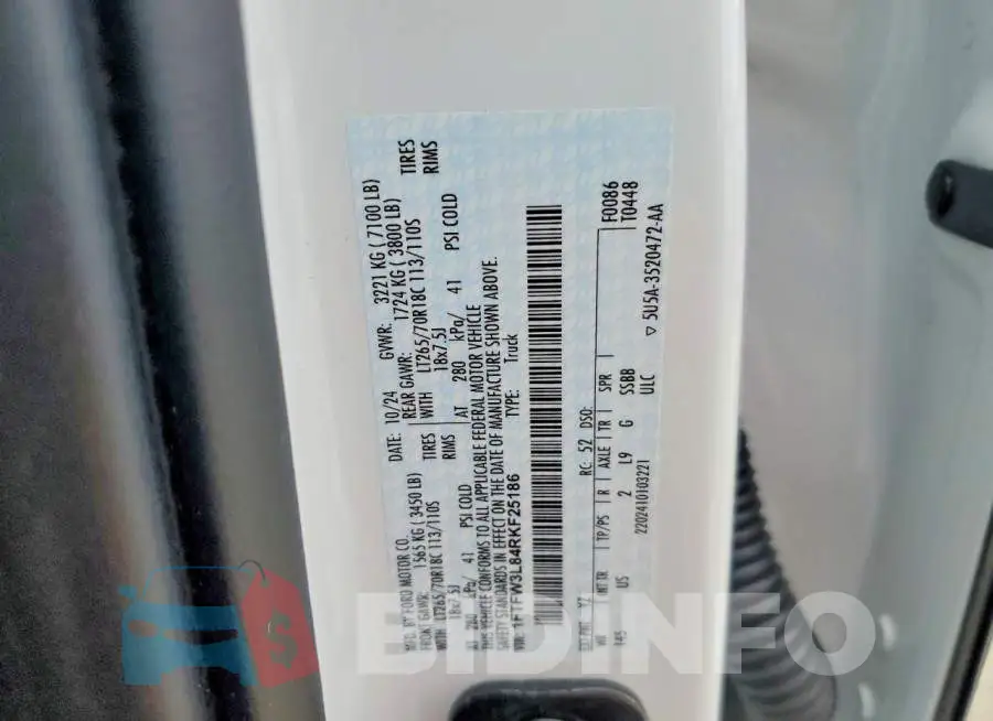 1FTFW3L84RKF25186 Photo# 12