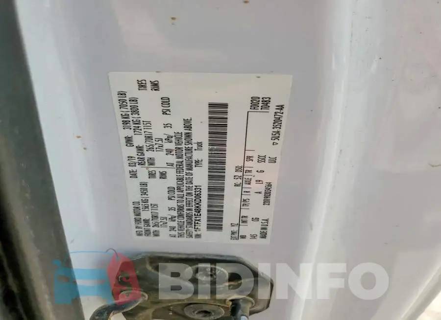 1FTFX1E48KKD06331 Photo# 12