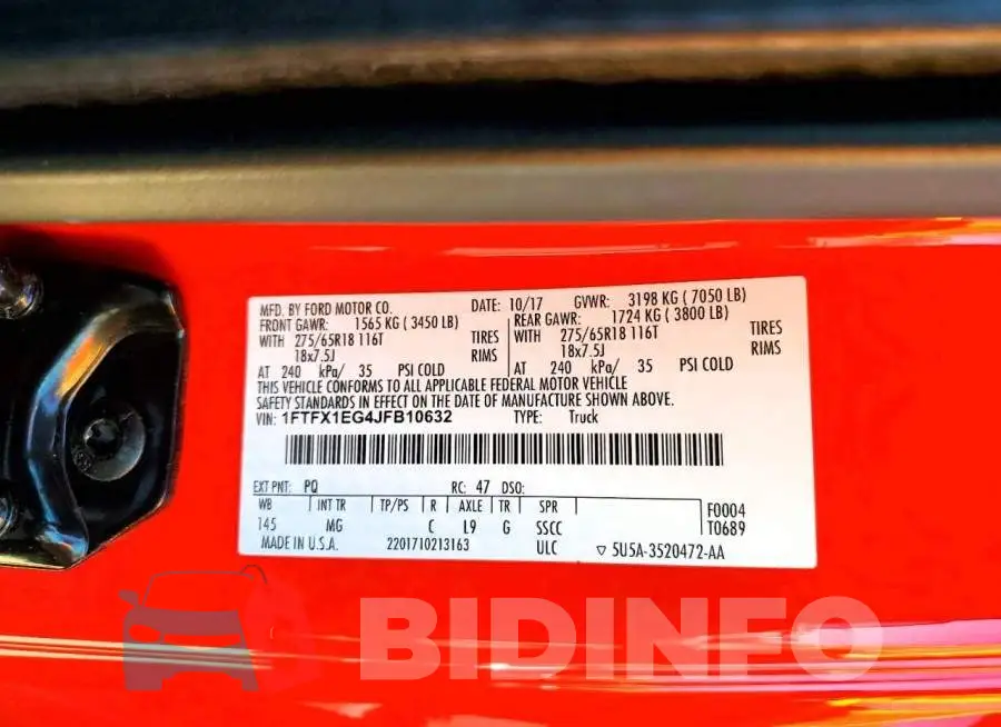 1FTFX1EG4JFB10632 Photo# 12
