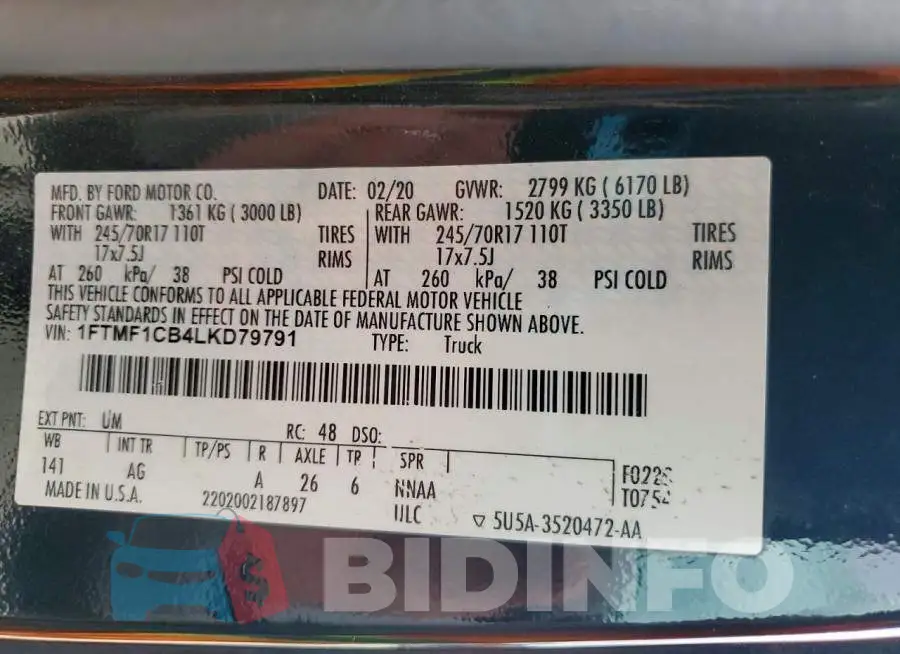 1FTMF1CB4LKD79791 Photo# 12
