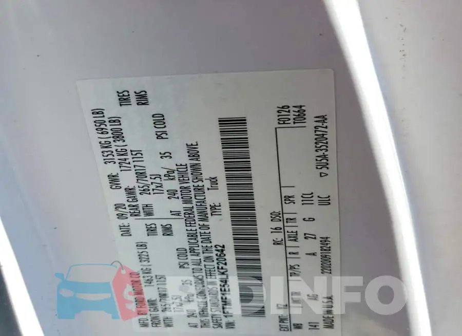 1FTMF1E54LKF20642 Photo# 13