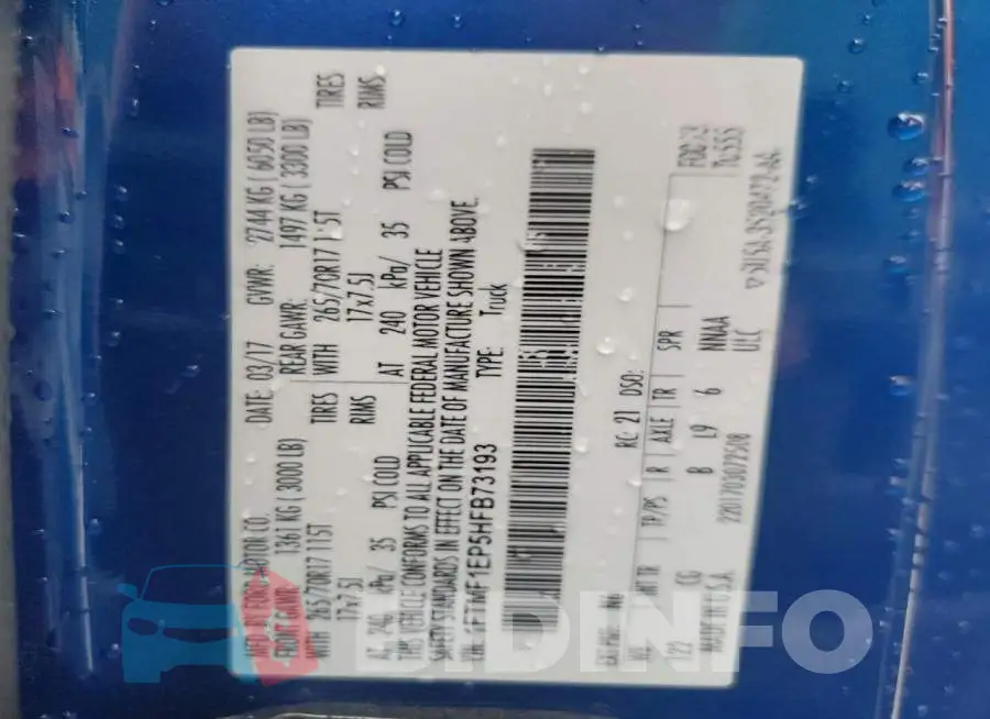 1FTMF1EP5HFB73193 Photo# 12
