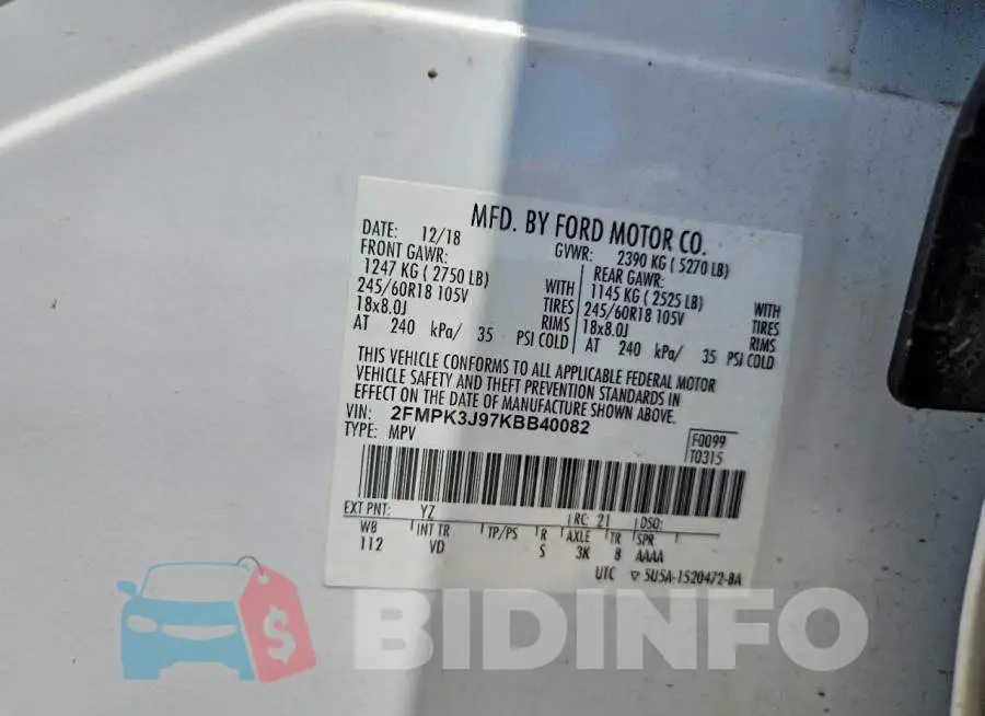 2FMPK3J97KBB40082 Photo# 12