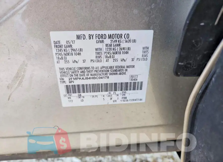 2FMPK4J84HBC04178 Photo# 13