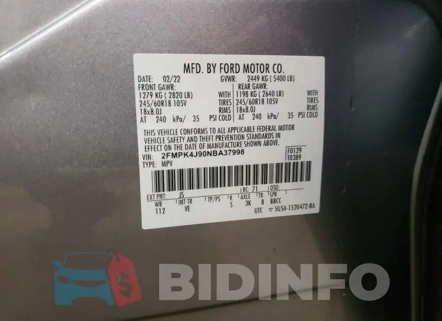2FMPK4J90NBA37998 Photo# 14