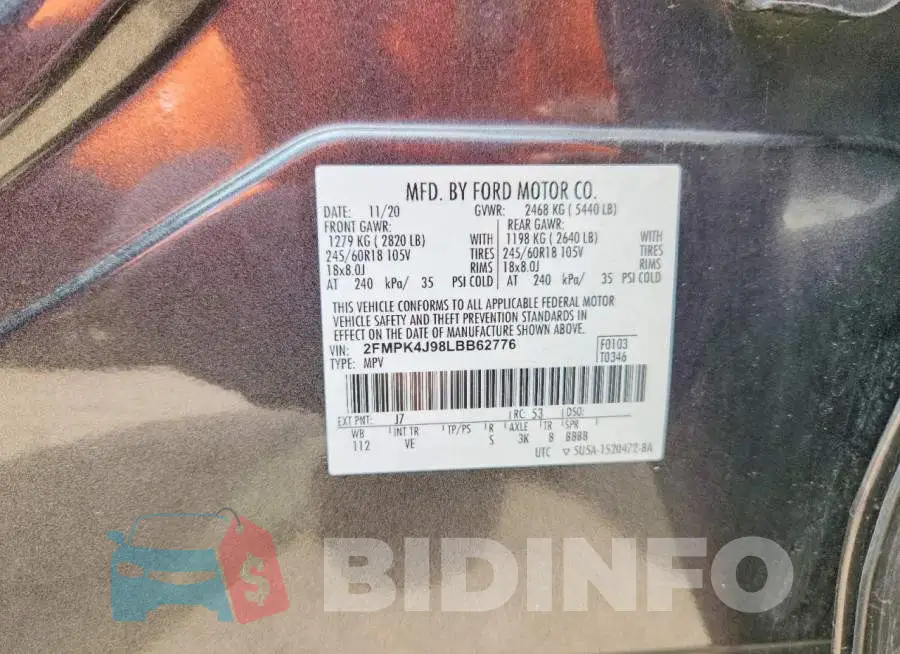 2FMPK4J98LBB62776 Photo# 12
