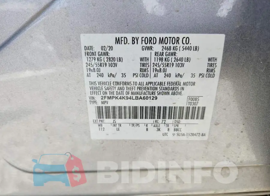 2FMPK4K94LBA60129 Photo# 13