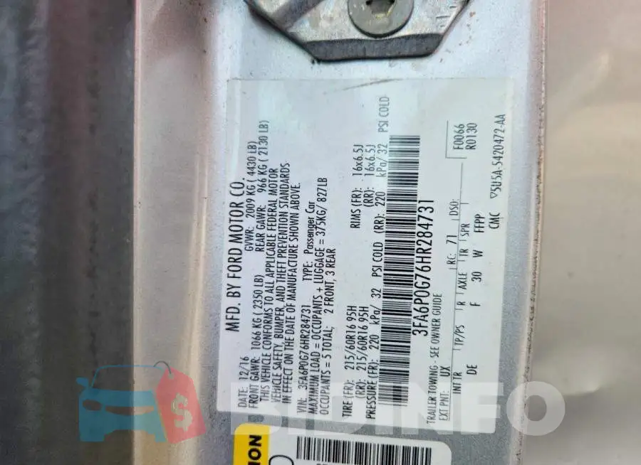 3FA6P0G76HR284731 Photo# 12