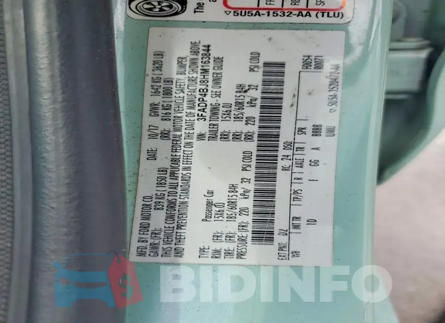 3FADP4BJ8HM163844 Photo# 12