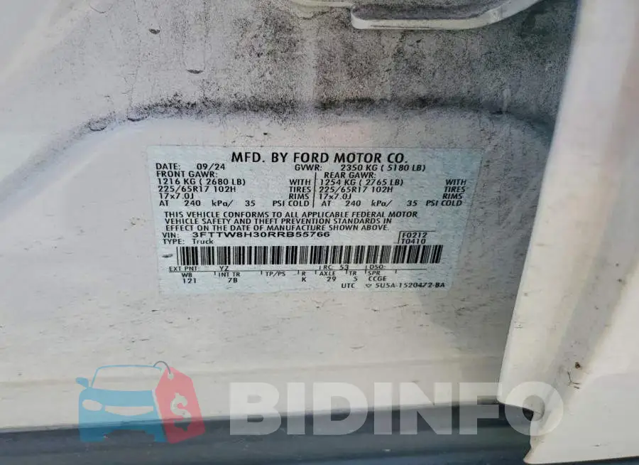 3FTTW8H30RRB55766 Photo# 12