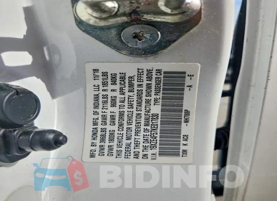 19XZE4F57KE017830 Photo# 13