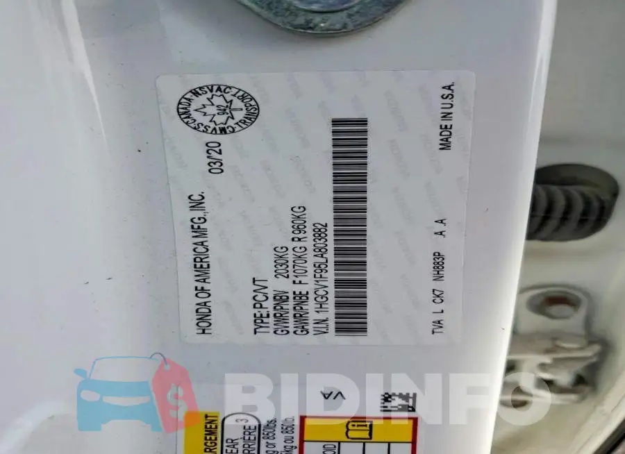 1HGCV1F95LA803882 Photo# 13