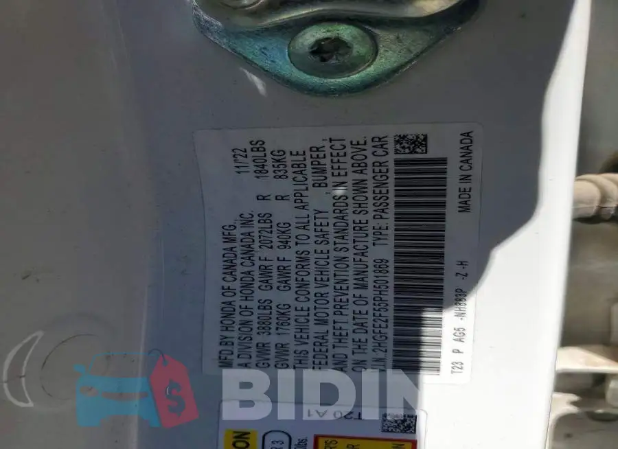 2HGFE2F55PH501869 Photo# 12