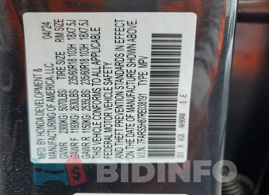 7FARS5H87RE038191 Photo# 12