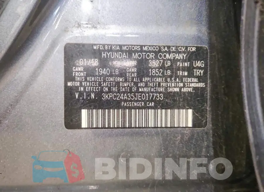 3KPC24A35JE017733 Photo# 12