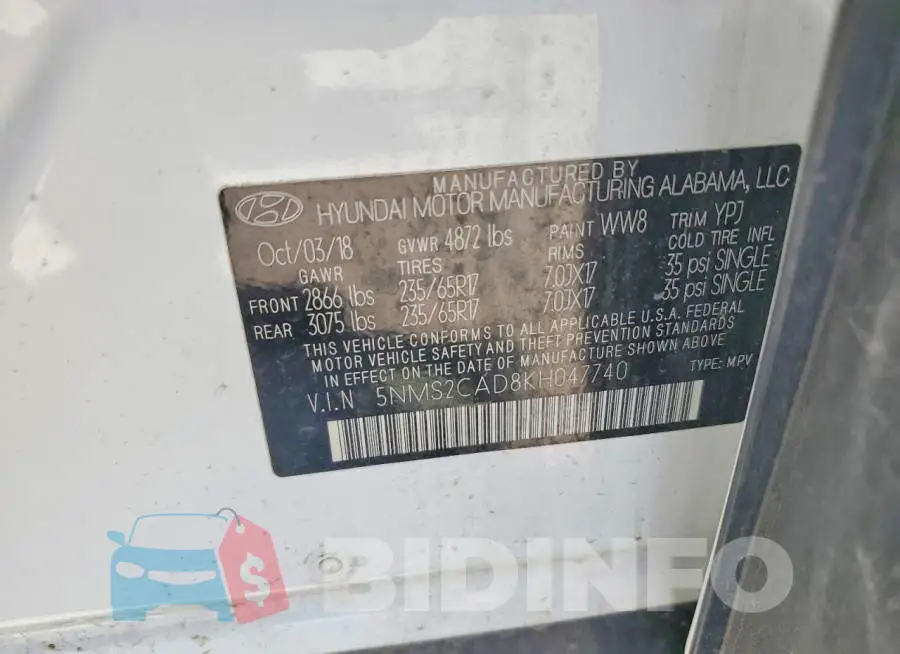 5NMS2CAD8KH047740 Photo# 13