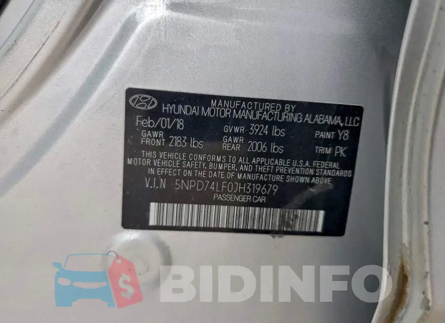 5NPD74LF0JH319679 Photo# 12