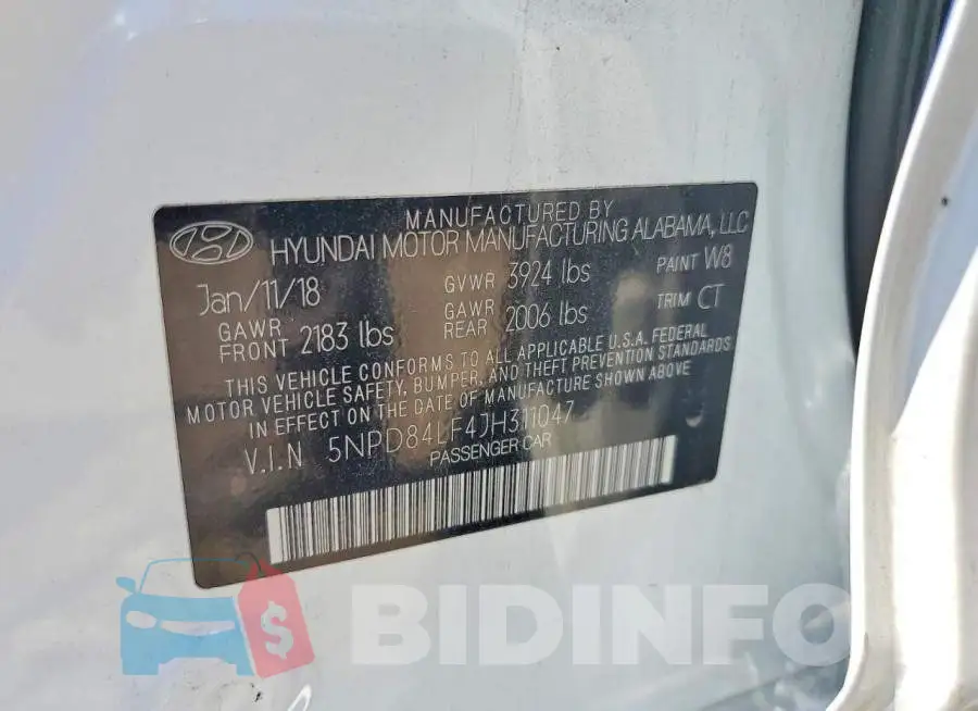 5NPD84LF4JH311047 Photo# 12