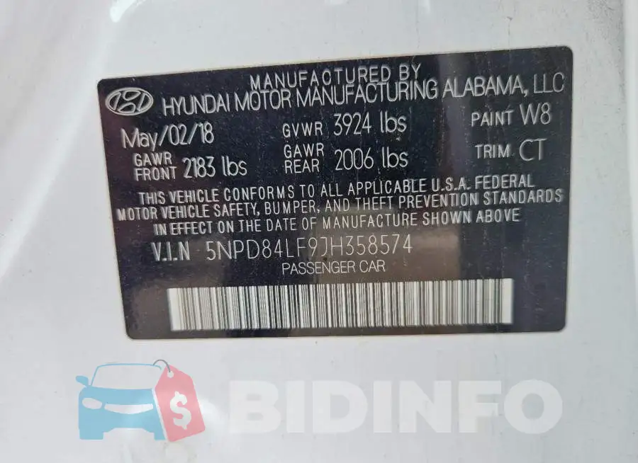 5NPD84LF9JH358574 Photo# 12