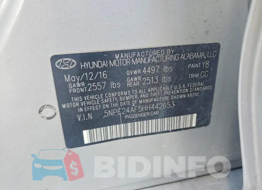 5NPE24AF5HH442653 Photo# 12