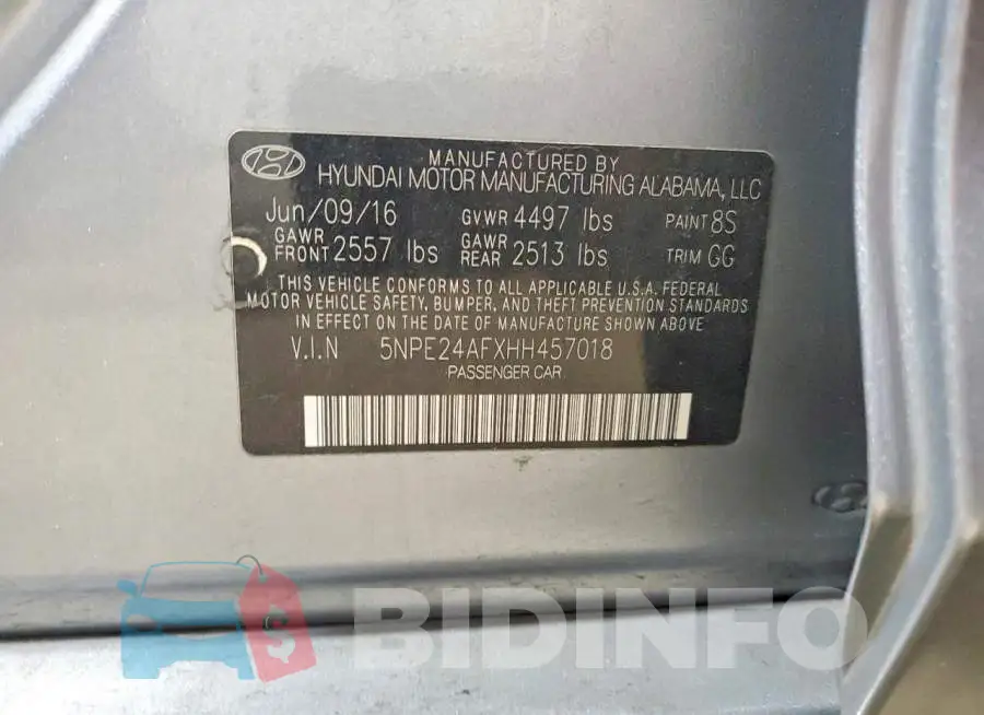 5NPE24AFXHH457018 Photo# 13