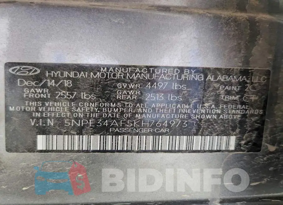 5NPE34AF5KH764973 Photo# 13