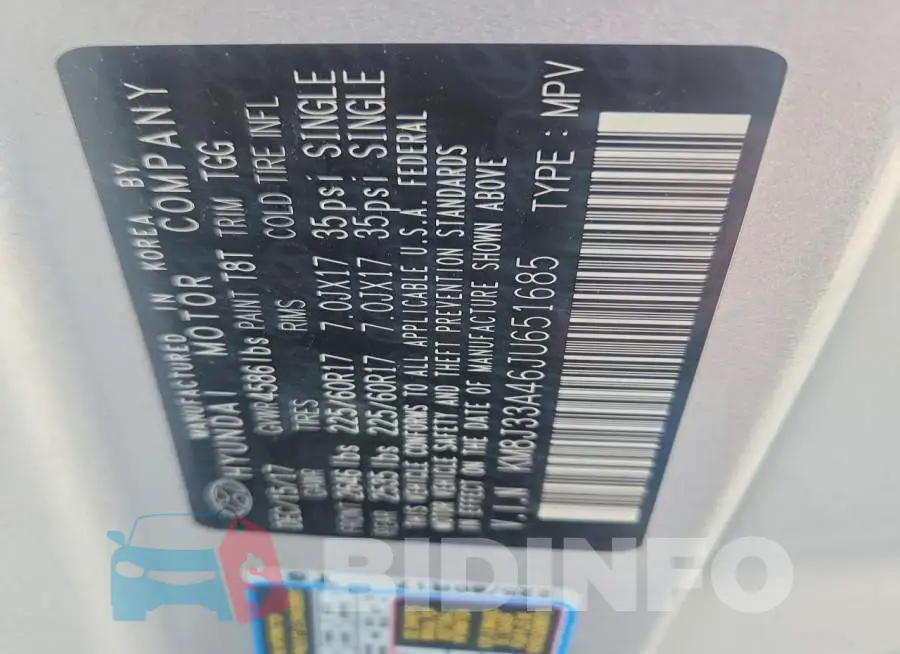 KM8J33A46JU651685 Photo# 13