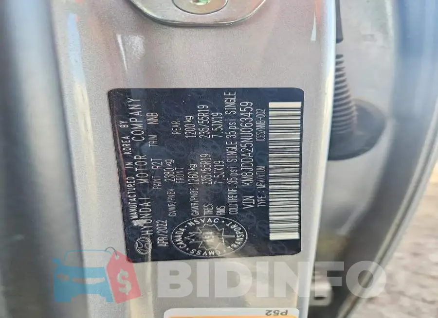 KM8JDDA25NU063459 Photo# 12