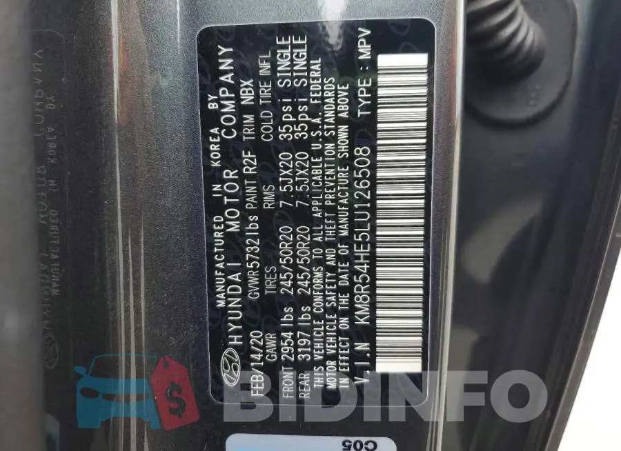KM8R54HE5LU126508 Photo# 13