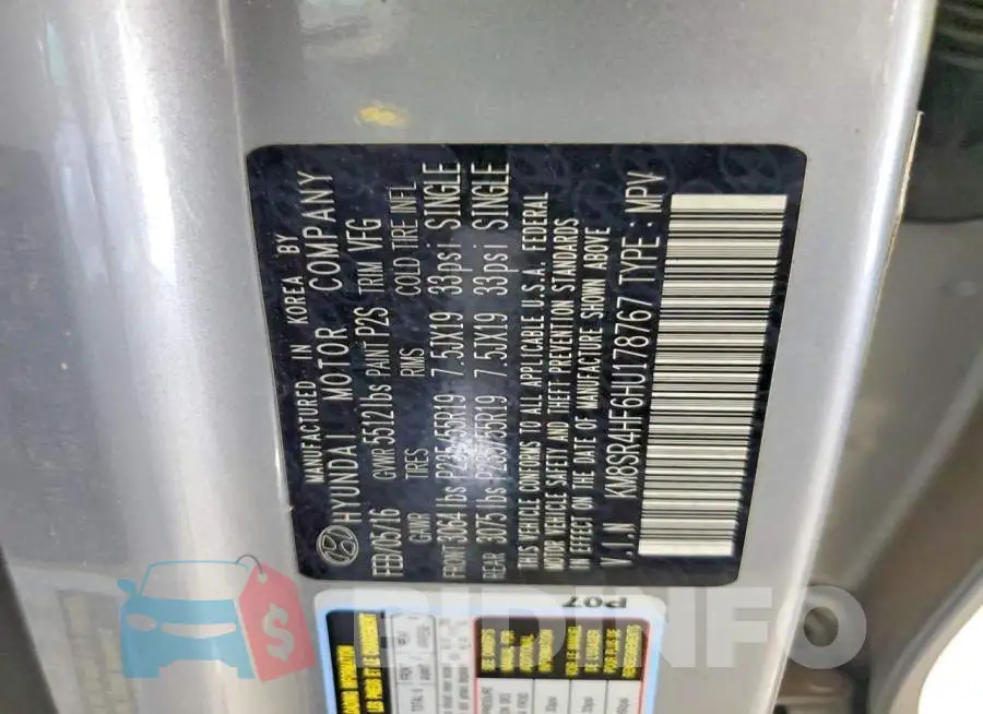 KM8SR4HF6HU178767 Photo# 13
