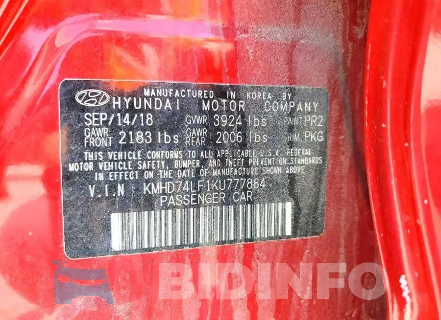 KMHD74LF1KU777864 Photo# 12