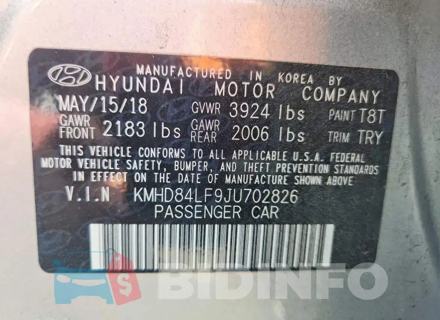 KMHD84LF9JU702826 Photo# 12