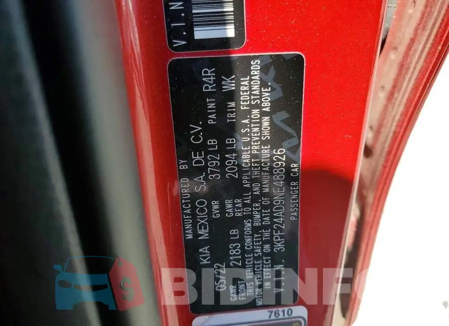 3KPF24AD9NE488926 Photo# 12