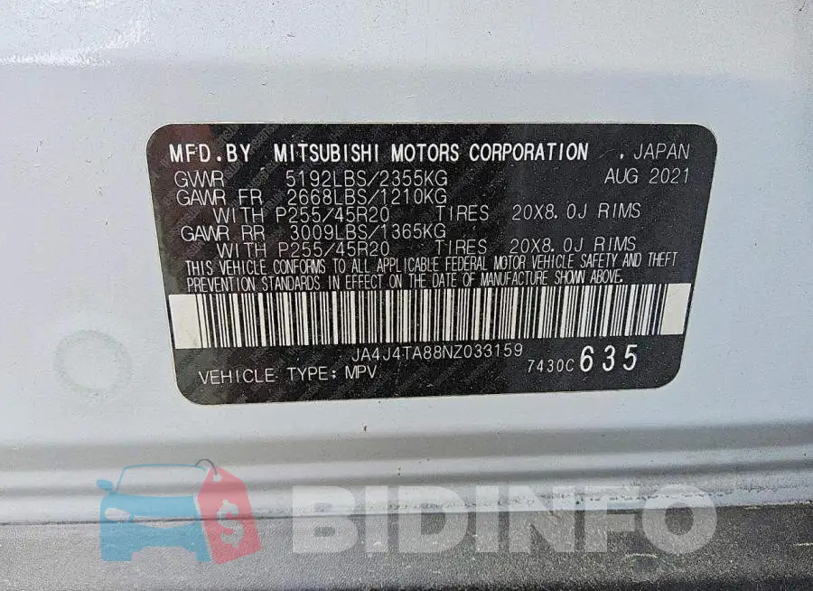 JA4J4TA88NZ033159 Photo# 13
